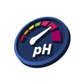 Increase of the pH perspective round volumetric icon