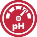 Increase of the pH Red Round Icon