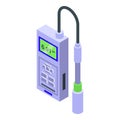 Ph meter probe icon isometric vector. Water test