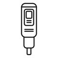 Ph meter probe icon outline vector. Soil test kit