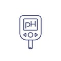 ph meter for soil line icon on white