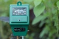 Ph meter, wet and luminosity sensor modern gardening and farming concept Royalty Free Stock Photo