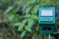 Ph meter, wet and luminosity sensor modern gardening and farming concept Royalty Free Stock Photo