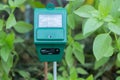 Ph meter, wet and luminosity sensor modern gardening and farming concept Royalty Free Stock Photo