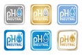 Ph 5.5 neutral balance icon set. Laboratory testing, control quality of cosmetics. Flat vector sign with water drop. Royalty Free Stock Photo