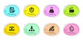 Ph neutral, Medical help and Chemistry flask icons set. Chemistry lab, No alcohol and Edit statistics signs. Vector