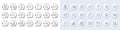 Ph neutral, Report timer and Video conference line icons. For web app, printing. Line icons. Vector