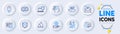 Ph neutral, Scroll down and Money change line icons for web app. Pictogram icon. Vector