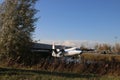 PH-NIV aircraft Fokker F27 Friendship as statue at Amsterdam Schiphol Airport. The Fokker F27 is one of the best selling european