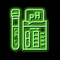 ph soil testing neon glow icon illustration Royalty Free Stock Photo