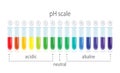 pH value scale chart for acid and alkaline solutions, acid-base balance infographic Royalty Free Stock Photo