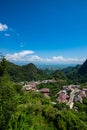 Pha Mee village with mountain view Royalty Free Stock Photo