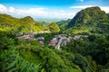 Pha Mee village with mountain view Royalty Free Stock Photo