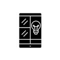 Phablet idea black icon, vector sign on isolated background. Phablet idea concept symbol, illustration