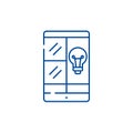 Phablet idea line icon concept. Phablet idea flat vector symbol, sign, outline illustration.