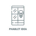 Phablet idea vector line icon, linear concept, outline sign, symbol