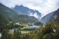 Phakding village in the Himalayan mountains, Nepal Royalty Free Stock Photo