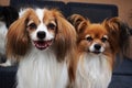 phalene and papillon dog portrait Royalty Free Stock Photo