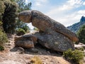 Phallus-shaped rocks composed of the characteristic rock of the landscape of La Pedriza in Madrid Royalty Free Stock Photo