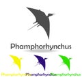 phamphorhynchus, dinosaur colored icon. Can be used for web, logo, mobile app, UI, UX