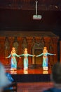 Phan Rang town, Ninh Thuan province, Vietnam - 14 January, 2020: The Cham girls perform an Apsara traditional dance at ancient Po
