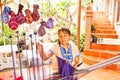 Phan Thiet, Vietnam - NOVEMBER 06, 2011: Woman weaving cloth. Authentic loom.