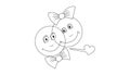 .Phand-drawn smiley faces female and male smiling, joy emotionsrint