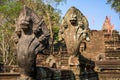 Five headed snakes of the Phanom Rung temple around Nang Rong, Buriram, Thailand. Royalty Free Stock Photo