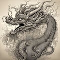 phantasmagoric chinese angry dragon with open mouth