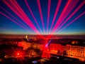 Phantastic red and Red colored lasershow.Generative AI Royalty Free Stock Photo