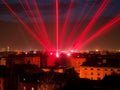 Phantastic red and Red colored lasershow.Generative AI Royalty Free Stock Photo