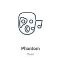 Phantom outline vector icon. Thin line black phantom icon, flat vector simple element illustration from editable music concept