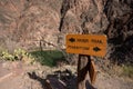 Phantom Ranch and River Trail Intersection Sign in Grand Canyon Royalty Free Stock Photo