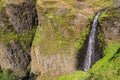 Phantom Waterfall dropping off over vertical basalt walls, North Table Mountain Ecological Reserve, Oroville, California