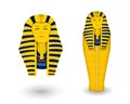 Pharaoh coffin and mask on white, vector Royalty Free Stock Photo
