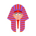 Pharaoh confused emoji. Rulers of ancient Egypt perplexed emotions avatar. Vector illustration Royalty Free Stock Photo