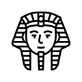 pharaoh egypt line icon vector illustration