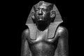 Pharaoh Egyptian gods dead religion symbol stone statue isolated on black. Stone pharaoh tutankhamen mask on black Royalty Free Stock Photo
