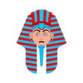 Pharaoh happy emoji. Rulers of ancient Egypt merry emotions avatar. Vector illustration