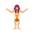 Pharaoh happy. Rulers of ancient Egypt merry. Vector illustration