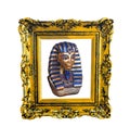 Pharaoh king tut tutankhamun gold treasure picture frame wall egyptian egypt mask pyramid rococo georgian renaissance old retro Royalty Free Stock Photo