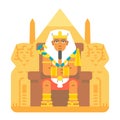 Pharaoh sitting on throne cartoon design Royalty Free Stock Photo