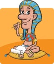 Pharaoh sitting writing a letter