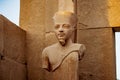 Pharaoh statue inside the ancient temple of Karnak in Luxor Egypt Royalty Free Stock Photo