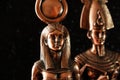 Pharaoh Tutankhamun with the goddess ISIS on a black background. Egyptian history