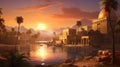 The Pharaohs Oasis City Royalty Free Stock Photo