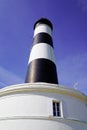 Phare de Chassiron in Island D`Oleron in French Charente with striped lighthouse in France