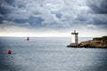 Phare de Kermorvan. Kermorvan Lighthouse Pointe de Kermorvan, Le Conquet, Britanny, France.
