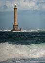 Phare du cap de la Hague, Normandy France on a stormy day in summer Royalty Free Stock Photo