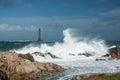 Phare du cap de la Hague, Normandy France on a stormy day in summer Royalty Free Stock Photo